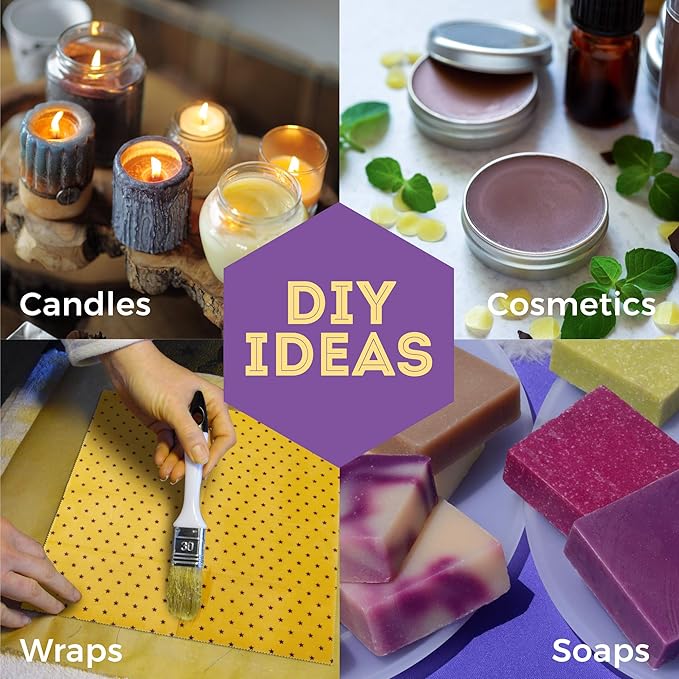 Trifecta Living Co.'s Beeswax Pellets - 100% Pure Bees Wax Perfect for DIY Candles, Skincare, and More! Discover The Creative Possibilities with Our Versatile, Pure Beeswax Pellets!