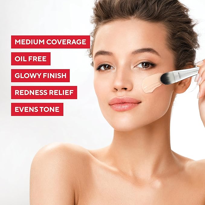 Mirabella Skin Tint Creme Liquid Foundation Makeup, Oil-Free Mineral Foundation for Medium Coverage - w/Hyaluronic Acid, Squalane, & Allantoin for All Skin Types - IC Cool