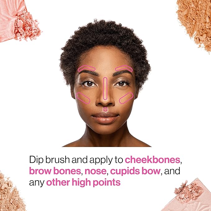 wet n wild MegaGlo Highlighting Powder, Highlighter Makeup, Shimmer Glow, Deep Gold Awesome Blossom (Pack of 4)