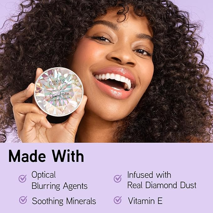 Physicians Formula Mineral Wear®Diamond Blur Skincare Cushion Powder, Blurring & Pore Diffusing Long Lasting Matte Finish Face Powder, Talc-Free- Translucent
