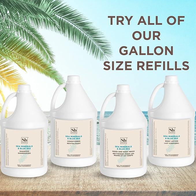 Soapbox Sea Minerals & Blue Iris Shampoo, Vegan, Color Safe, Harsh Harsh Sulfate Free & Silicone Free Hair Shampoo Refill for Home & Professional Use - Gallon Size