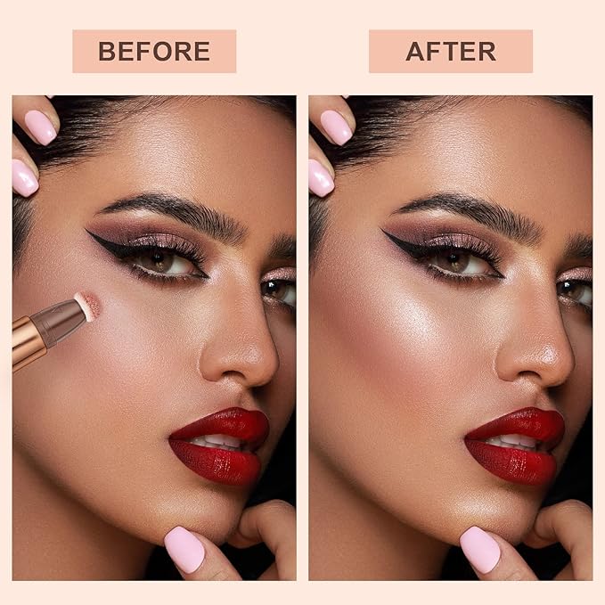 Mysense Liquid Highlighter Makeup,Highlight Bronzer Stick with Sponge Highlighter-Bronze Rose