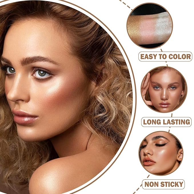 Polvo De Hadas Body Glitter Face Highlighter Powder Glow（Fairy Pink）