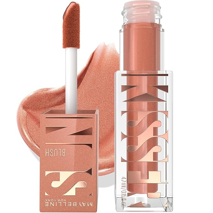 Maybelline Sunkisser Multi-Use Liquid Blush and Bronzer, Blendable, Longwear, Glowy Make Up, Shades On, 1 Count