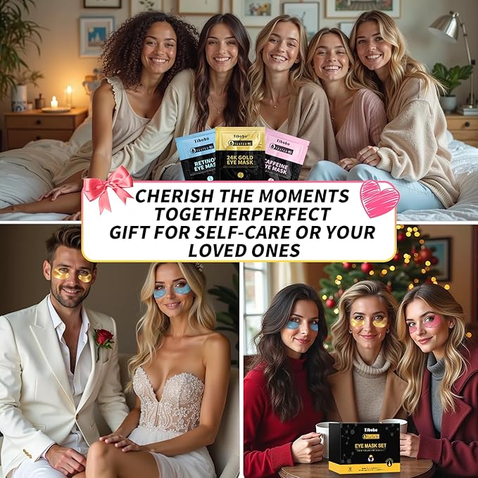 Under Eye Patches(36 Pairs), 24K Gold, Caffeine, Retinol Eye Masks for Puffy Eyes, Wrinkles, Dark Circles, Undereye Bags Treatment - Restoring & Awakening & Moisturizer Skin care Gift for Women