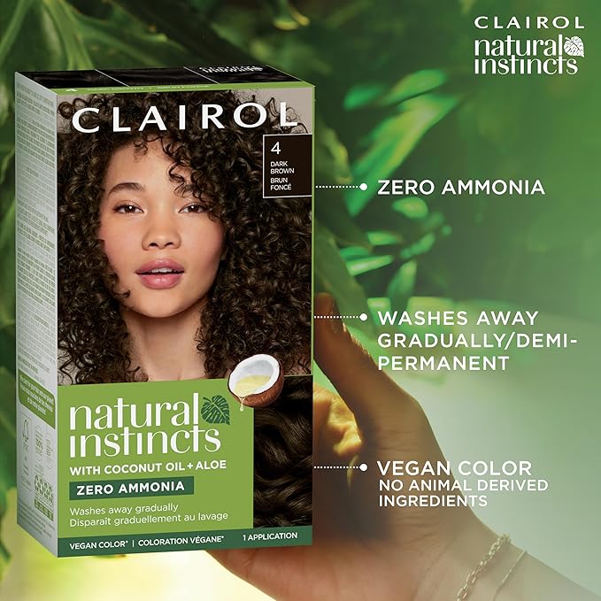 Clairol Natural Instincts Demi-Permanent Hair Color, 6 Light Brown Hair Color, Pack of 1