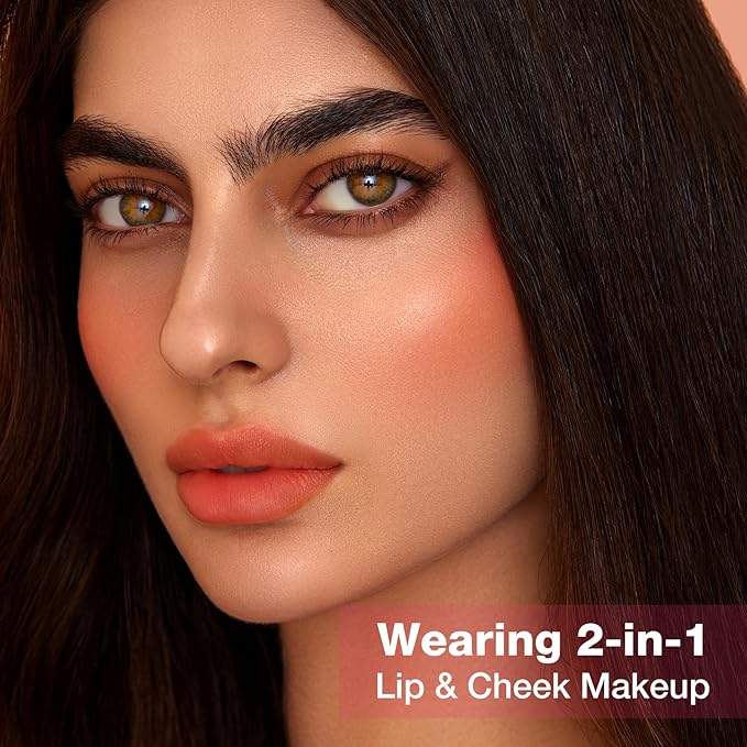 Boobeen Highly Pigmented Lip Gloss Liquid Lipstick, Multi-Use Lip and Cheek, Lightly Tinted, Lip Stain Long-Lasting, Non-sticky Matte Lips and Cheeks Color