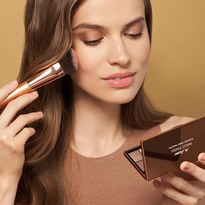 M. Asam MAGIC FINISH Golden Vibes Eyeshadow & Highlighter Palette (8 x 0.03 oz + 1 x 0.21 Oz) - Eyeshadow Palette with 8 harmonizing eyeshadows, one highlighter & integrated mirror, High Color Payoff