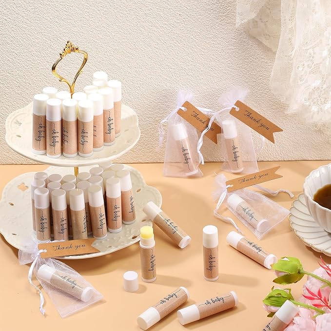 50 Sets Baby Shower Lip Balm Supplies