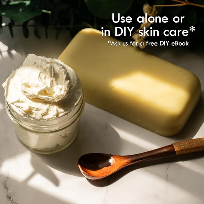 Organic Shea Butter Raw Unrefined | Pure African Shea Butter for Hair & Dry Skin | Natural Face Moisturizer | Body Butter Base for Lotion, DIY Lip Balm and Soap Making Supplies, 8oz Bar