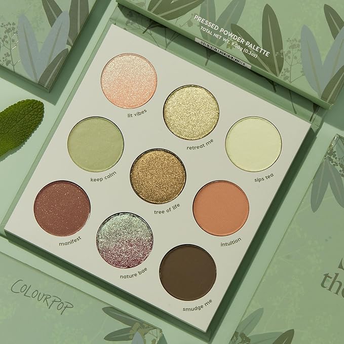 ColourPop Sage the Day Eyeshadow Palette - Sage & Olive Palette with Metallic and Matte Finishes - High-Pigment Eye Makeup with a Long-Wearing Formula (0.3 oz)