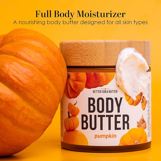 Pumpkin Body Butter with Organic Shea Butter | Pumpkin Spice Lotion for Women | Non Greasy Body Cream | Fall Body Care Favorite with Pumpkin Spice Scent