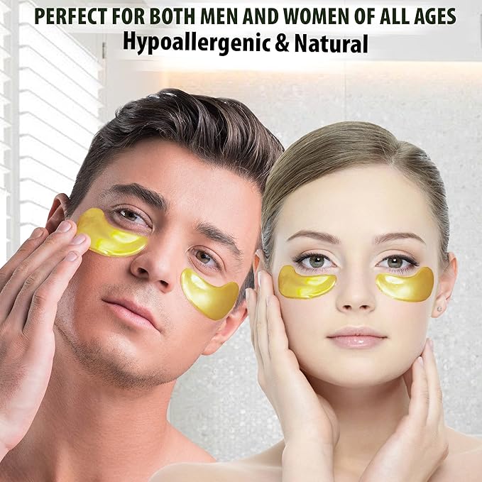 Under Eye Hydrogel Collagen Eye Patches, Anti-Wrinkle Eye Patch, Treatment for Puffy Eyes, Eye Bags, Dark Circles Under Eye, Puffiness, Eye Patch with Hyaluronic Acid and Peptides, 30 pairs
