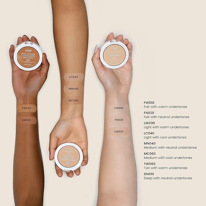 JOAH Beauty Perfect Complexion Cashmere Powder foundation_LC040, Light with Cool Undertones