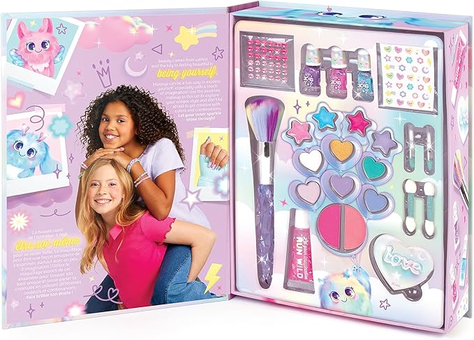 Make It Real 3C4G: Imagination Land Cosmetic Set - 25pc Complete Beauty Set, Blush, Eyeshadow, Lip Gloss, Nail Polish, Three Cheers for Girls, Kids Ages 8+