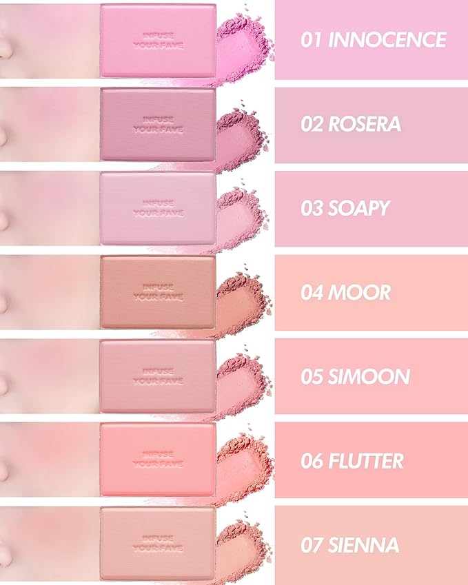 HOLIKA HOLIKA Infusing Blush with Brush - Lightweight,