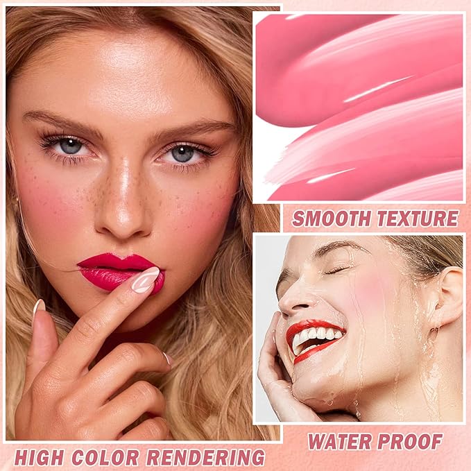 CAHIUYOA Blush Wand Liquid Cream Blush Makeup Stick Cool Pink