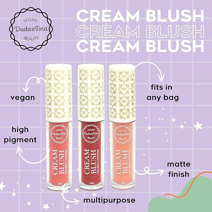 Duda e Tina 3 in 1 Cream Blush, - Red) 3ml