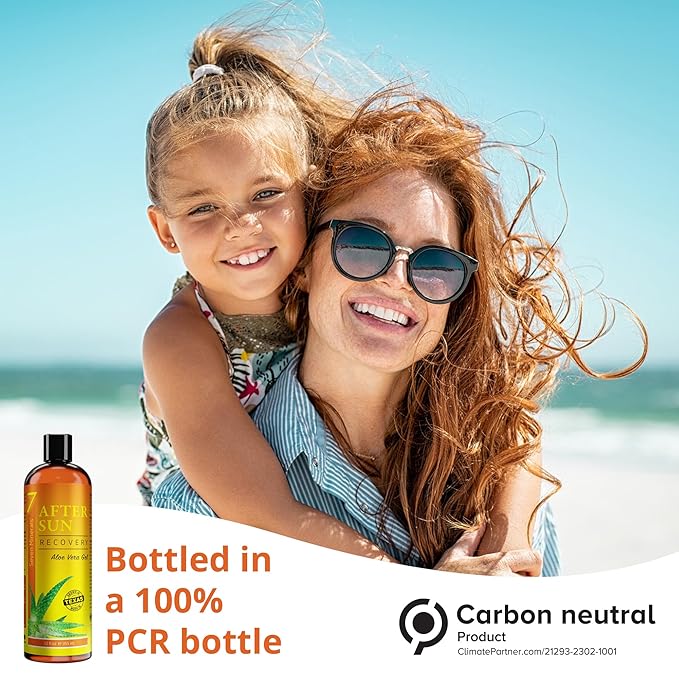 NEW Recovery After Sun Gel with Aloe Vera - For Skin & Face with Instant Sunburn Relief. Unlike Regular Aftersun Lotion, Ours Is Made From Freshly Cut Texas Aloe. With Mango & Chamomile (12 Fl Oz)
