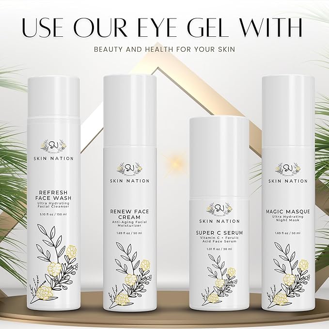 Revitalizing Under Eye Cream, Under Eye Brightener with Plant Based Actives that Boosts Collagen, Eye Cream for Dark Circles Diminishes Fine Lines and Creates Firm Radiant Skin, Eye Cream Anti Aging