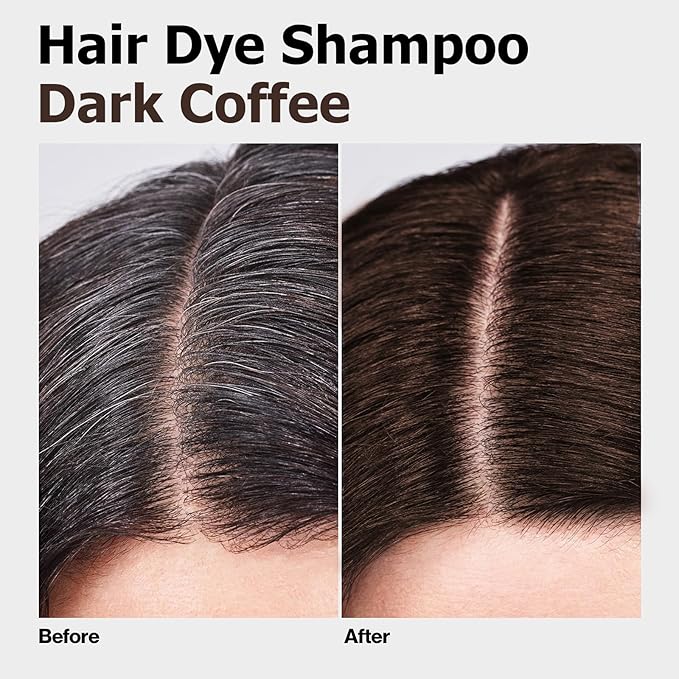 Hair Dye Shampoo, Gray Hair Coverage Dye Shampoo, Hair Color Shampoo for All Hair Types, Champu Para Canas, Suitable for Home and Salon (Dark Coffee)