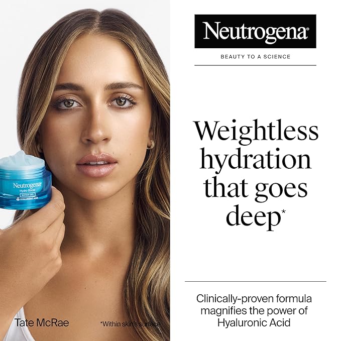 Neutrogena Hydro Boost Water Gel with Signature Fragrance, Hyaluronic Acid Face Moisturizer for Normal to Oily Skin, Delivers Hydration for Refreshed, Dewy Skin, 1.7 fl. oz