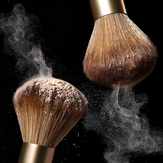 LAURA GELLER NEW YORK Setting Powder Brush - Makeup Brush for Setting - Set Face Makeup without Caking - Smooth Finish