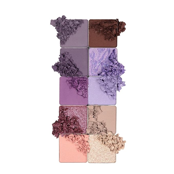 Pacifica Eyeshadow Palette – Purple Nudes Mineral Eyeshadow, Wearable Purple Tones with Matte, Shimmer & Metallic, Cocoa Butter Infused, Talc-Free, Vegan & Cruelty-Free, 0.24 oz (10 Shades)