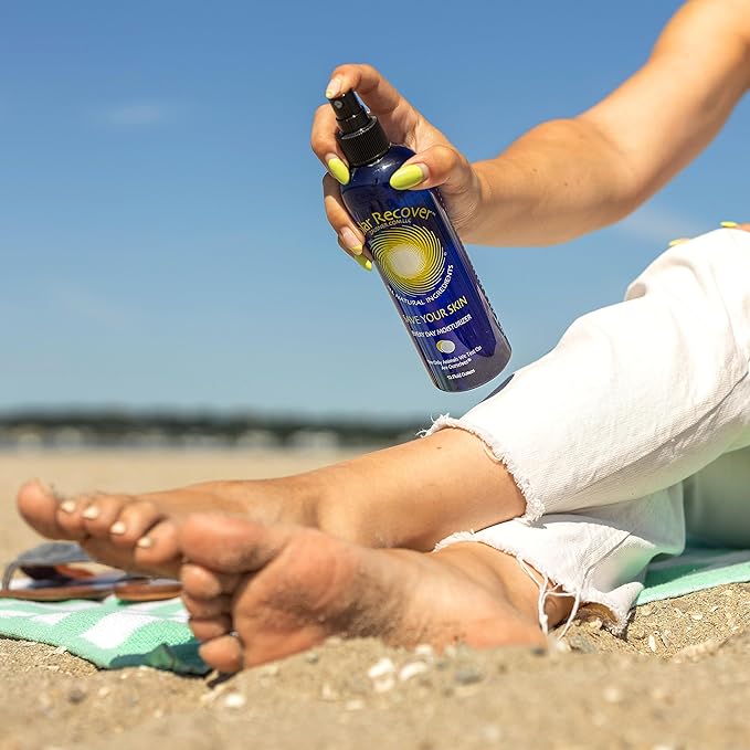 Solar Recover After Sun Moisturizing Spray + Hair Detangler Combo - 12oz Hydrating Facial and Body Mist for Sunburn Relief + 8oz All Natural Leave-In Conditioner