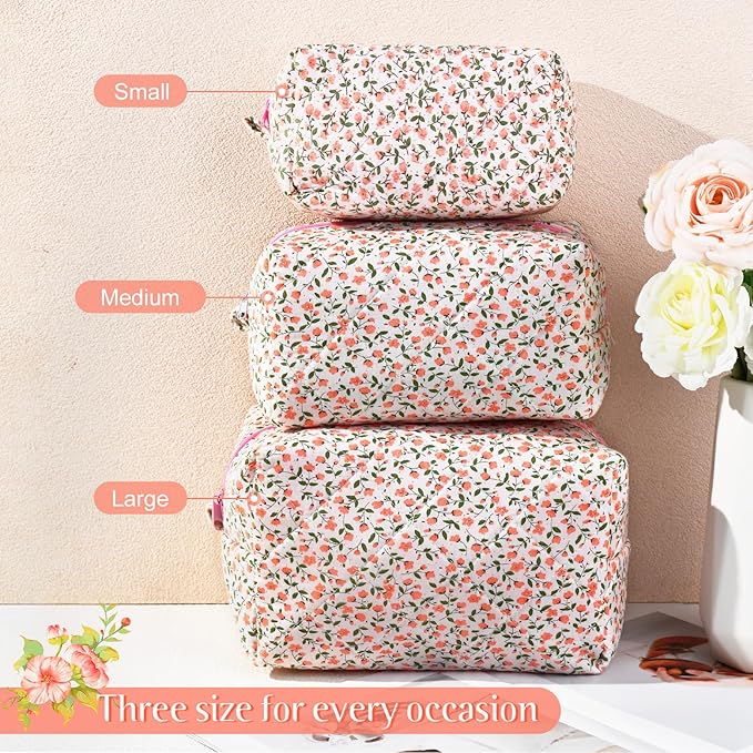 Soidram pink makeup bag floral