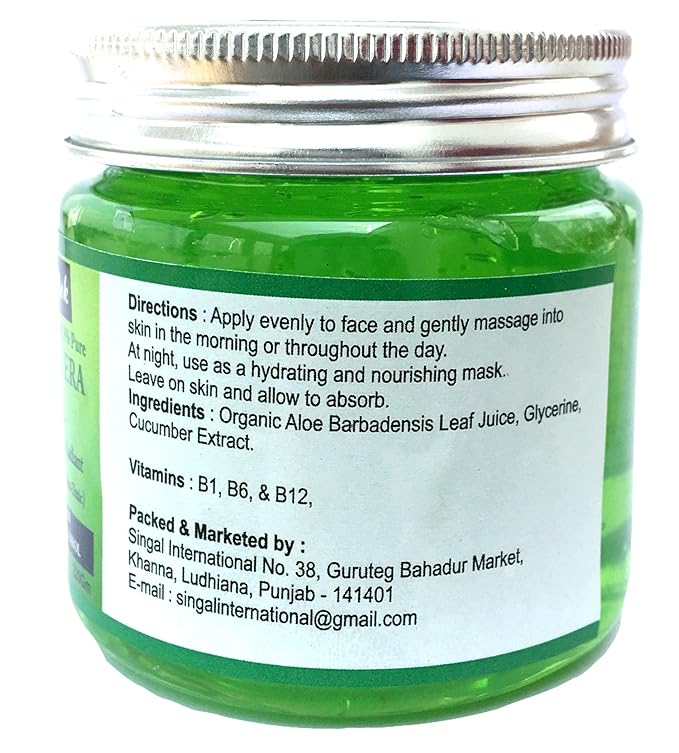 Aloe Vera Gel Pure Natural Organic Aloe Gel For Moisturizing Face Skin & Hair Care (Cucumber, 7.76 OZ)