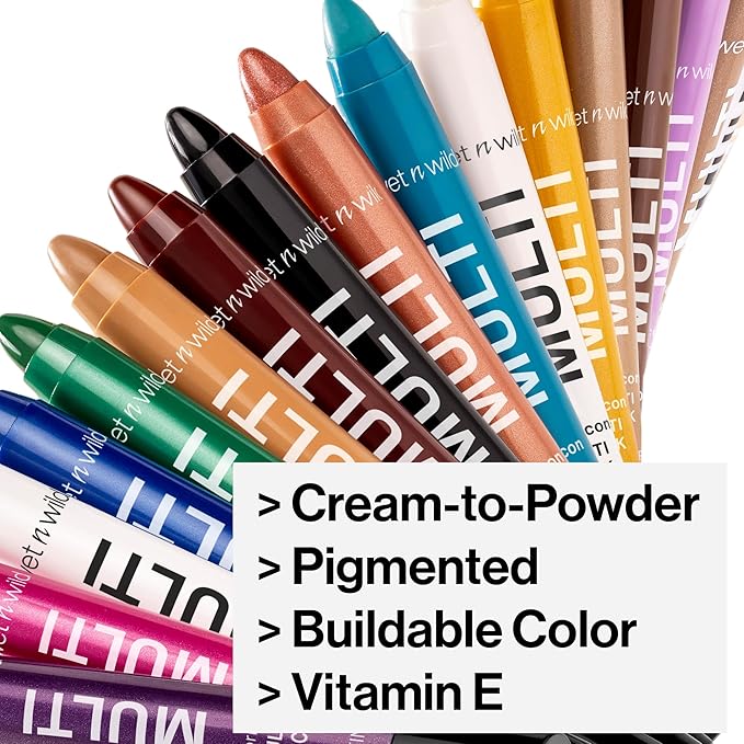 wet n wild Color Icon Cream Eyeliner Eyeshadow Multi-Stick, Moisturizing, Nourishing Velvety Cream-to-Powder Buildable & Blendable Formula, Cruelty-Free & Vegan - White Pearl