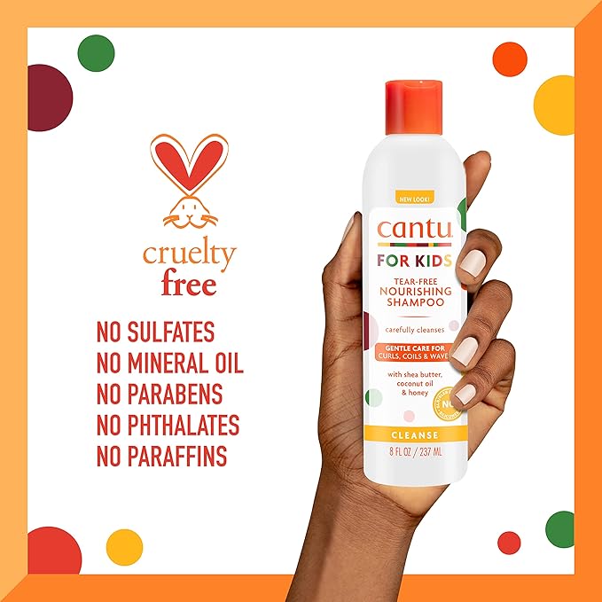 Cantu Care for Kids Tear-free Nourishing Shampoo with Shea Butter, 8 fl oz (Pack of 3)