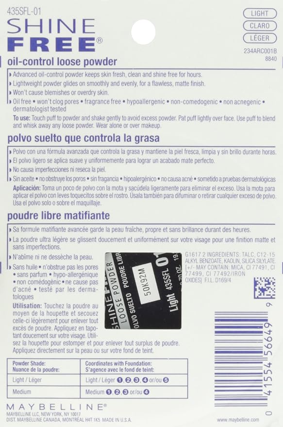 Maybelline New York Shine Free Oil Control Loose