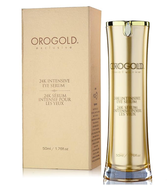 OROGOLD 24K Intensive Eye Serum for Wrinkles, Puffiness - Anti Aging Serum For Youthful Looking Skin - Under Eye Skin Softening Serum - 50 ml. / 1.76 fl. oz.