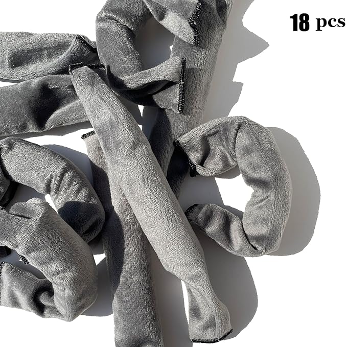 Aimin Hair Rollers Night Sleep Foam Hair Curler Rollers Flexible Soft Pillow Hair Rollers DIY Sponge Hair Styling Rollers Tools set (18 pcs gray) …