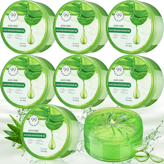 8 Pcs Organic Aloe Vera Gel Fresh Aloe Gel Moisture Hydrates Moisturizing Aloe Vera for Face Body