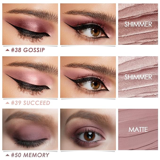 FOCALLURE 3PCS Cream Eyeshadow Stick Sets,Matte and Shimmer Eye Brightener, High Pigmented Crease-proof Pencil,Long Lasting Eye Shadow Highlighter Makeup,Rose Mirage