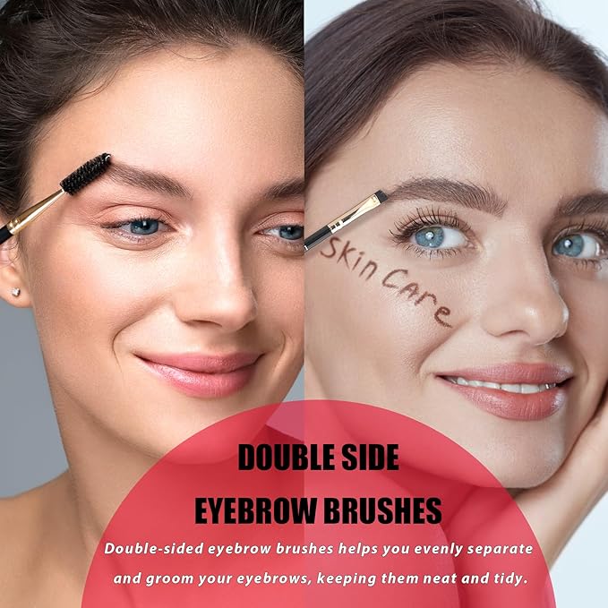 Eyebrow Trimmer Kit, 7 in 1 Eyebrow Scissors, Tweezer, Razor, Gromming Scissors Brush for Women Men, Gifts for Stocking Stuffers - Black