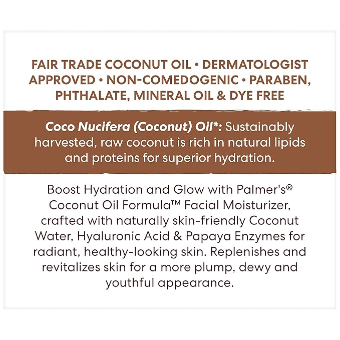 Palmer’s Coconut Oil Formula Coconut Water Face Moisturizer, 1.7 Ounce Jar