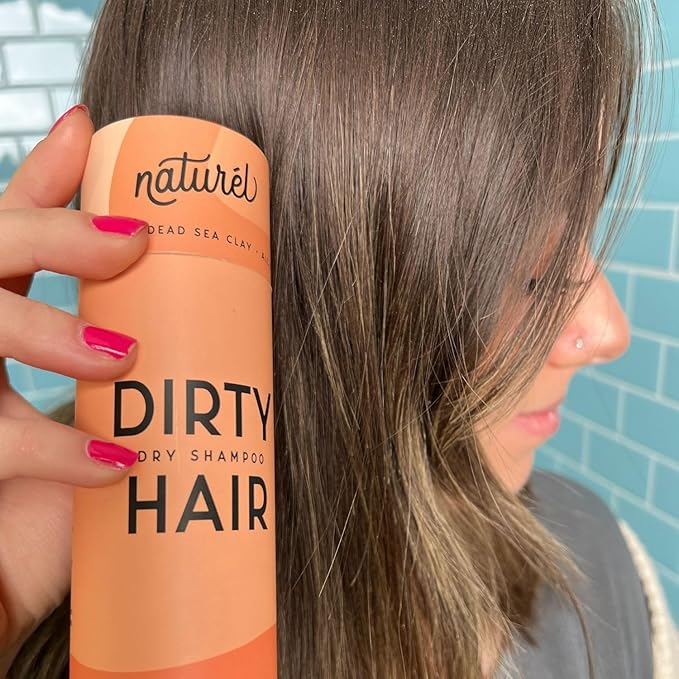 NATURL Dry Shampoo Volumizing Powder for Oily, Dark Hair | Non Aerosol, Oil Absorbing, Travel Size, Vegan, Talc Free, Aluminum Free | Grapefruit Scent | 2.6 Ounces