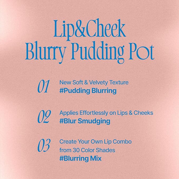 Lip&Cheek Blurry Pudding Pot | Just me Moment - Like | Makeup Blush, Buildable Lightweight, Multi-Use Soft Matte Finish | 5g