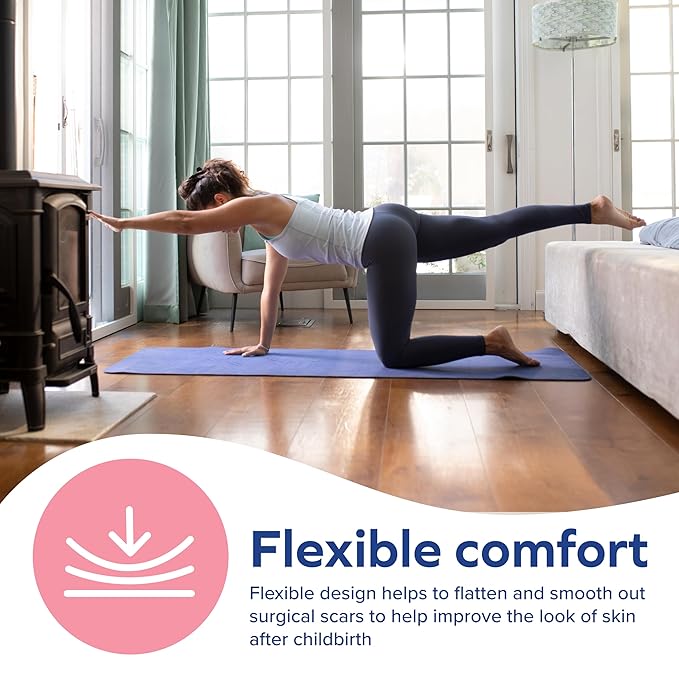 Dr. Talbot's Mom Stretch Mark & C-Section Scar Strips - Medical Grade Silicone Scar Strips to Soften and Flatten Surgical Scars - 6 Count (60-Day Supply)