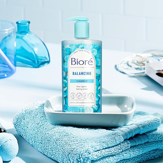 Bioré Balancing Face Wash, Cleanser For Combination Skin, PH Balanced Face Cleanser, Vegan, Cruelty Free 6.77 Oz, Pack of 3