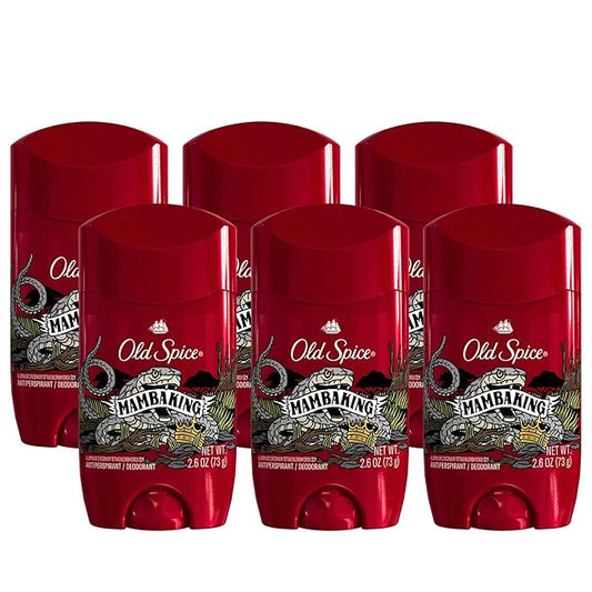Old Spice Aluminum Free Deodorant for Men, 24/7 Odor Protection, 24/7 Freshness & Lasting Scent, Goes on Clear, MambaKing with Rich Plum Scent, 2.6 oz (Pack of 6)