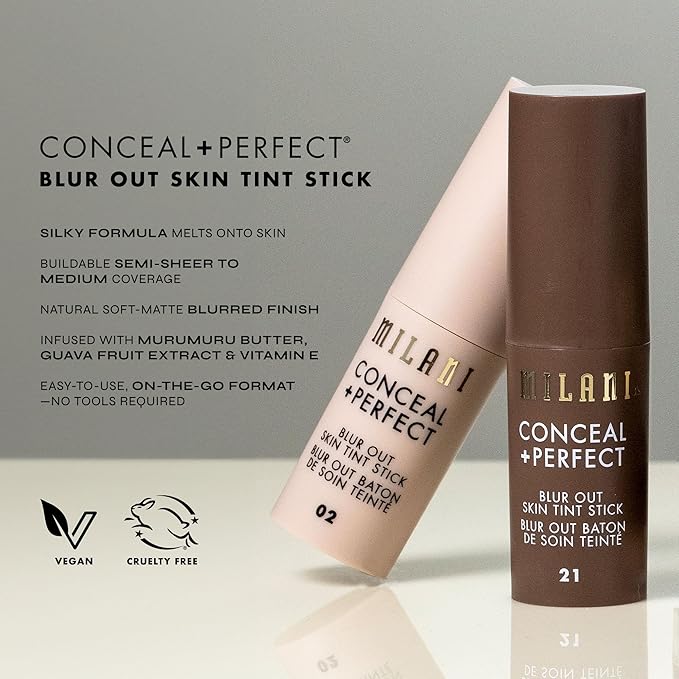 Milani Conceal + Perfect - Skin Tint Stick, Blur Out Tinted Moisturizer Makeup, Shade 015