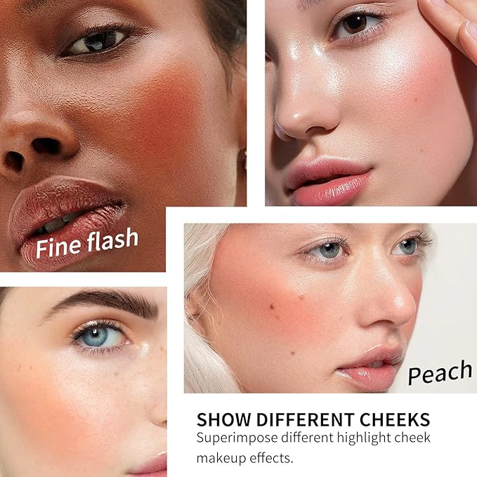 AKARY Velvet Mousse Liquid Blush Makeup for Cheeks, (Fine Flash))