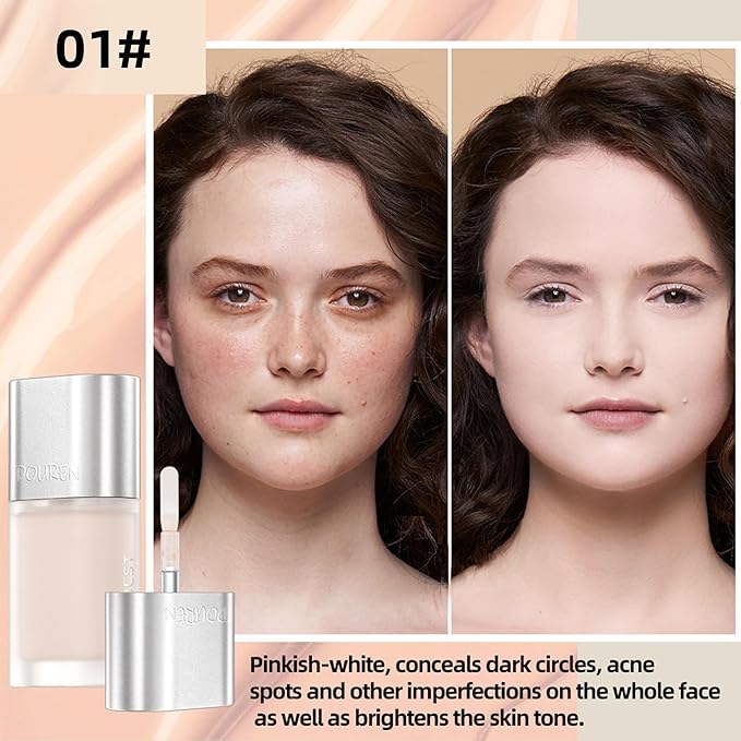 AKARY Moisturizing Precision Concealer, Lightweight & Breathable Cover-up Cream Moist Concealer, Cover Dark Circles Multi-Use Camouflage Cream, Creamy Texture Full Coverage Conceals(01#Pinkish White)