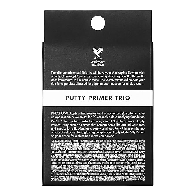 e.l.f. Cosmetics Putty Primer Trio, Includes Poreless Putty, Matte Putty & Luminous Putty, Travel Size, 0.14 Oz (4g) Each, 0.14 ounces, Count 3 ( Pack of 1)