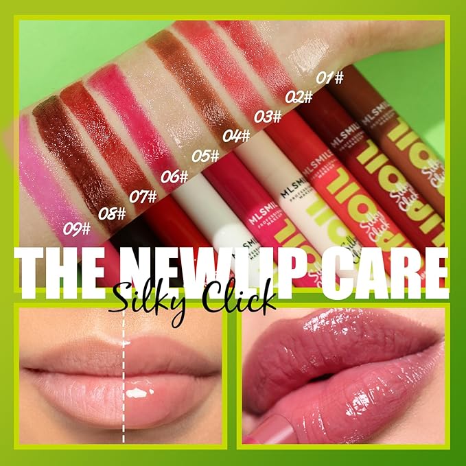3 Colors Fat Lip Oil Click Slick, Moisturizing Moisturizing
